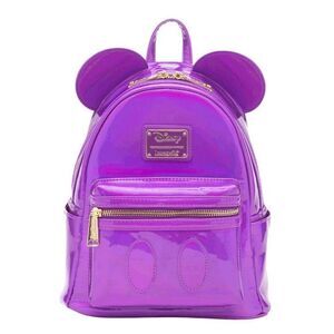 Loungefly Disney Mickey Mouse Holographic Amethyst Purple Backpack